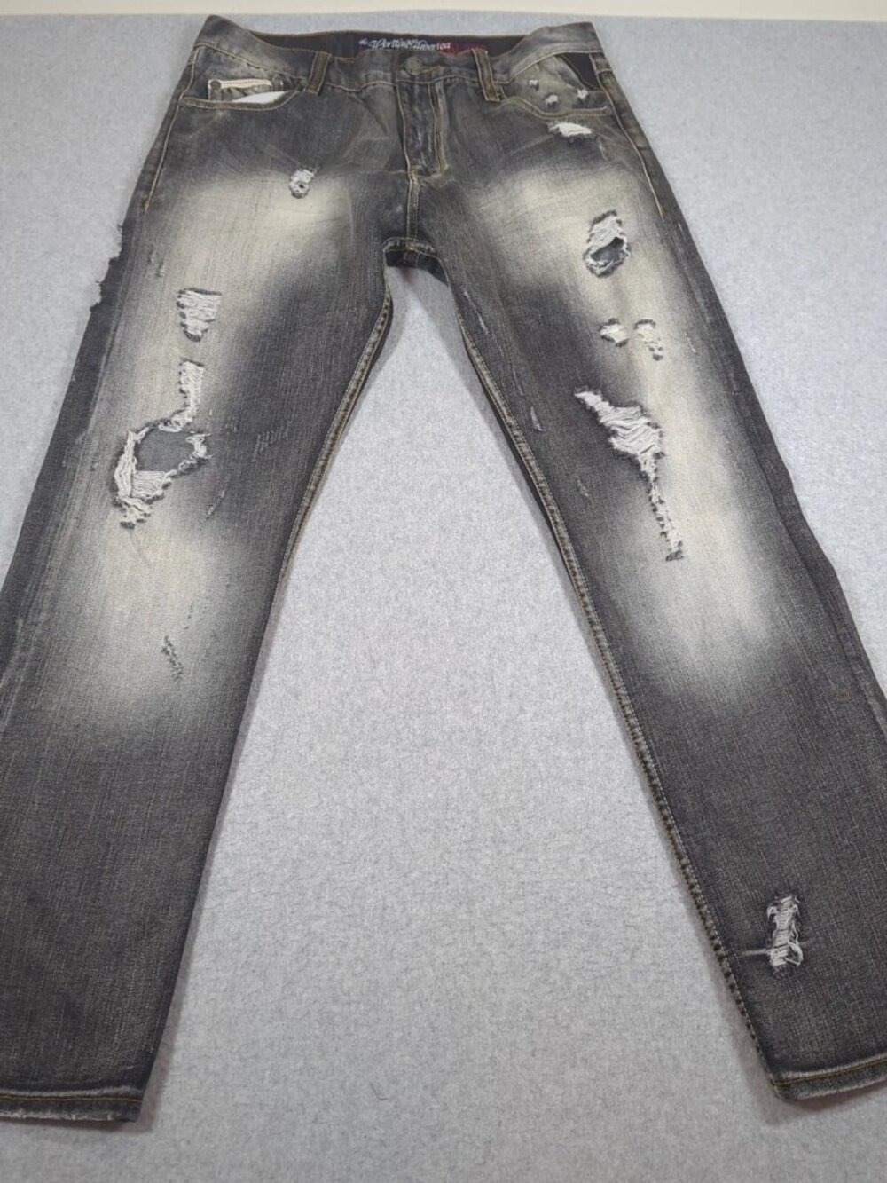 Heritage By America 76 Jeans Men's 36x33 Gray Denim Straight Distressed